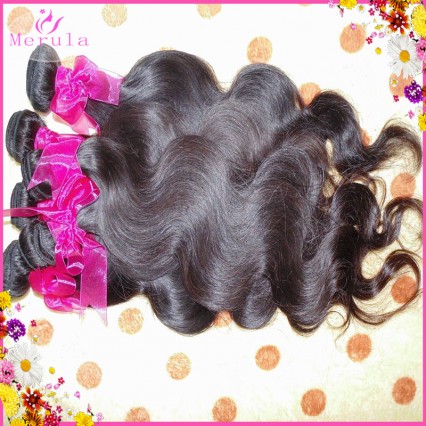 New Products 3pcs/lot East Asia Raw body Wavy Cambodian Hair Dark Brown Silky Bundles MeruLa Tress