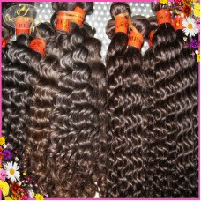 Raw Filipino deep wave curly hair weaves 4 bundles deal pixie curl weft Hand tied Merula Hair Tress