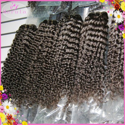 Indian Raw Bouncy curl Unprocessed virgin human hair weave 3pcs/lot Premium Jerry curly extensions Great Quality!