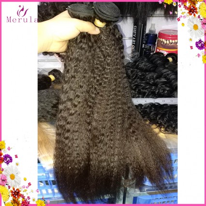 Healthy Unprocessed Virgin Burmese kinky straight hair thick bundles 3pcs/lot Natural Color