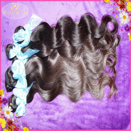 Raw Indian Body Wavy Virgin Hair 3 bundles Thick Human Hair natural color 300g Tangle free shine and luster