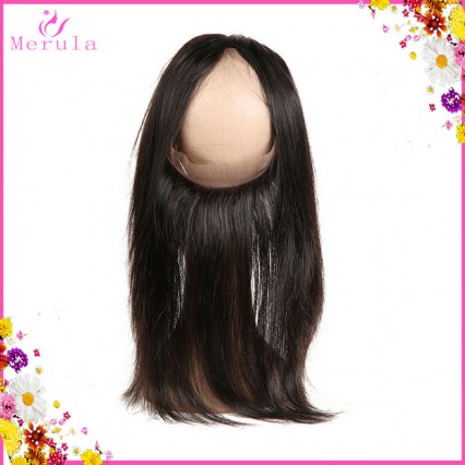 360 lace frontal Raw Unprocessed Human Hair Small knots preplucked hairline Medium brown lace