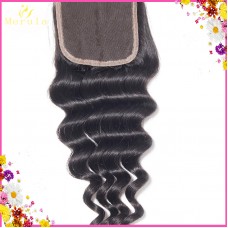 Loose curly Top lace closure HD lace preplucked one donor raw hair loose deep wave