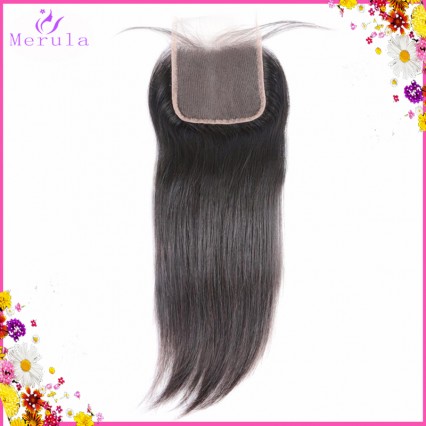 One donor Raw Hair Durable Swiss lace closure 1 pack  Natural hair color #1B soft hair high quality