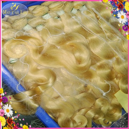 Platinum blonde 613 Russian raw virgin hair 2 bundles deal Most popular color Caribbean waves and straight Hot seller