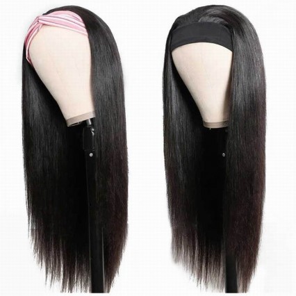 HeadBand wig raw single donor human hair machine weave wigs Premium quality different textures available